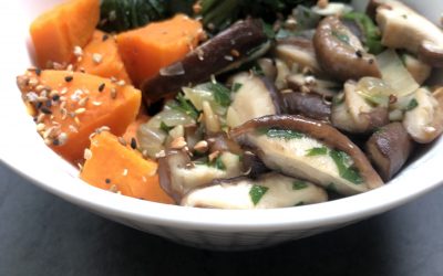 Shitaké aux épinards et patate douce